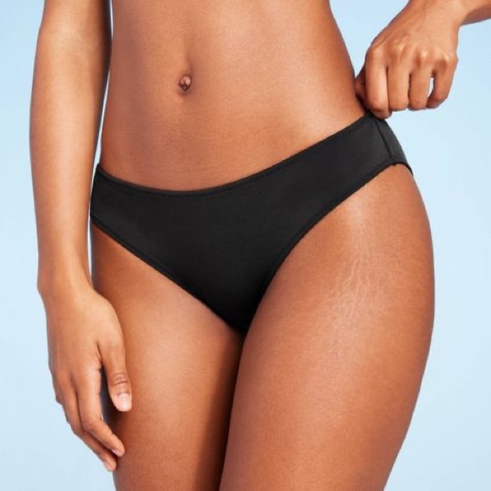 Shade & Shore women’s black 2 piece swimsuit bikini, top 34B, sizw medium, NWT - Picture 2 of 5